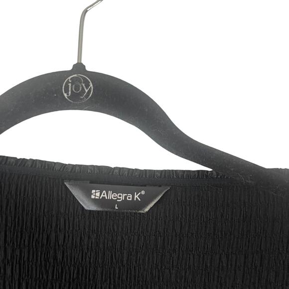 Allegra K Women's Size Large Mesh Sleeves Black Whymsygoth Top - Picture 6 of 8